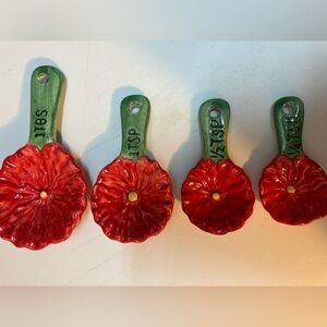 Ceramic Flower Measuring Spoons RARE
